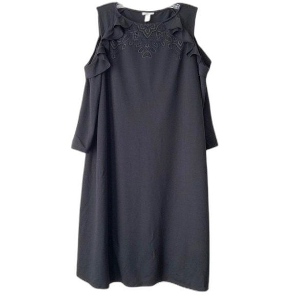 Isabel Maternity Dress Women Size M Black Cold Shoulder - Picture 1 of 8